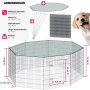 Tectake Freilaufgehege  Fluffy Aus 8 Gitterelementen Inklusive Sicherheitsnetz   204 x 204 x 93 cm Silber_6
