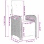 vidaXL Garten Essgruppe, braunes Poly Rattan, Maße des Stuhls