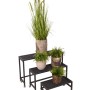 DELUKE Pflanzbank JAKOB 3er Set, schwarzer Stahl, Blumenständer und Pflanzenbank.