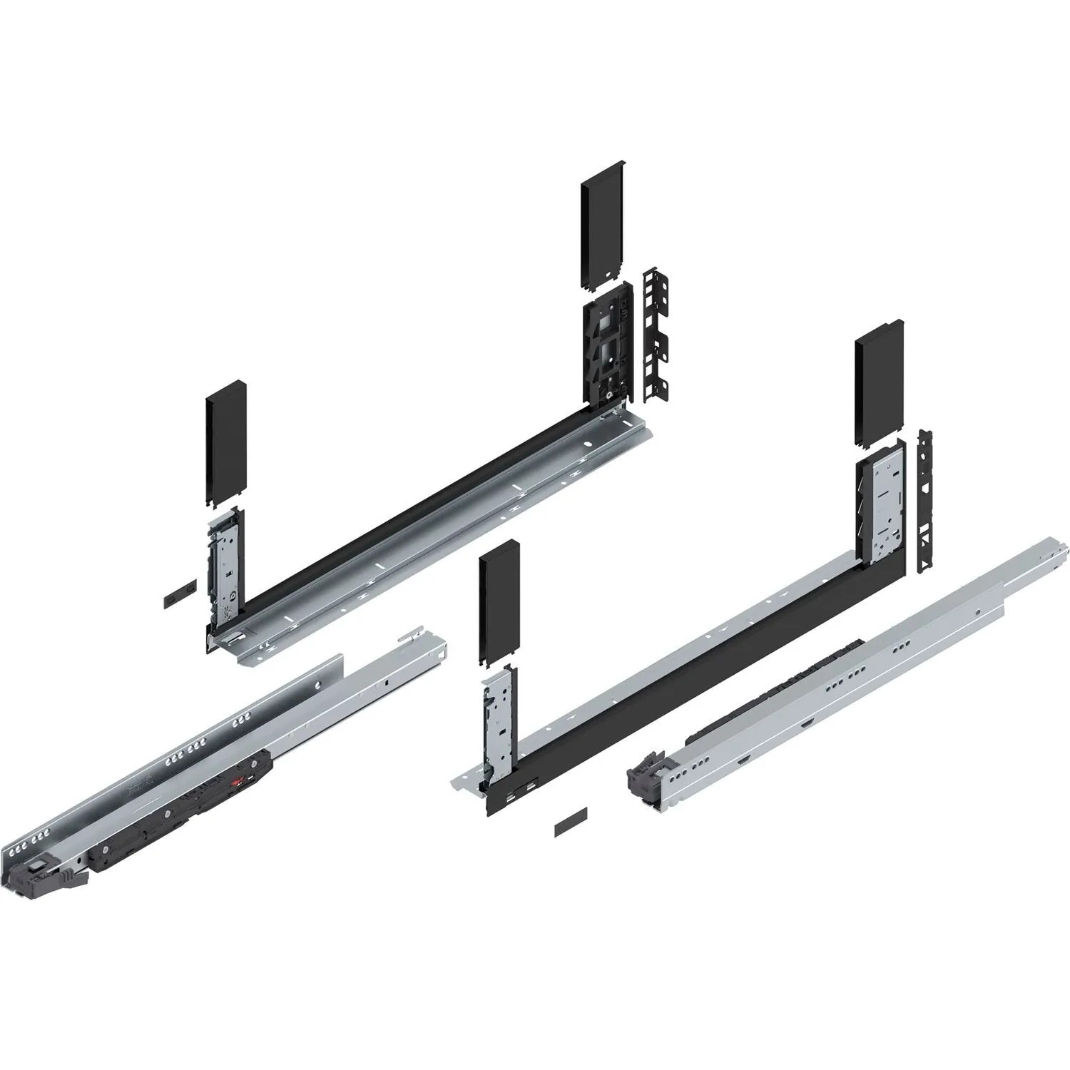 Blum Schubladensystem Legrabox free Höhe C Tip-On Vollauszug 650 mm 70 kg Carbonschwarz