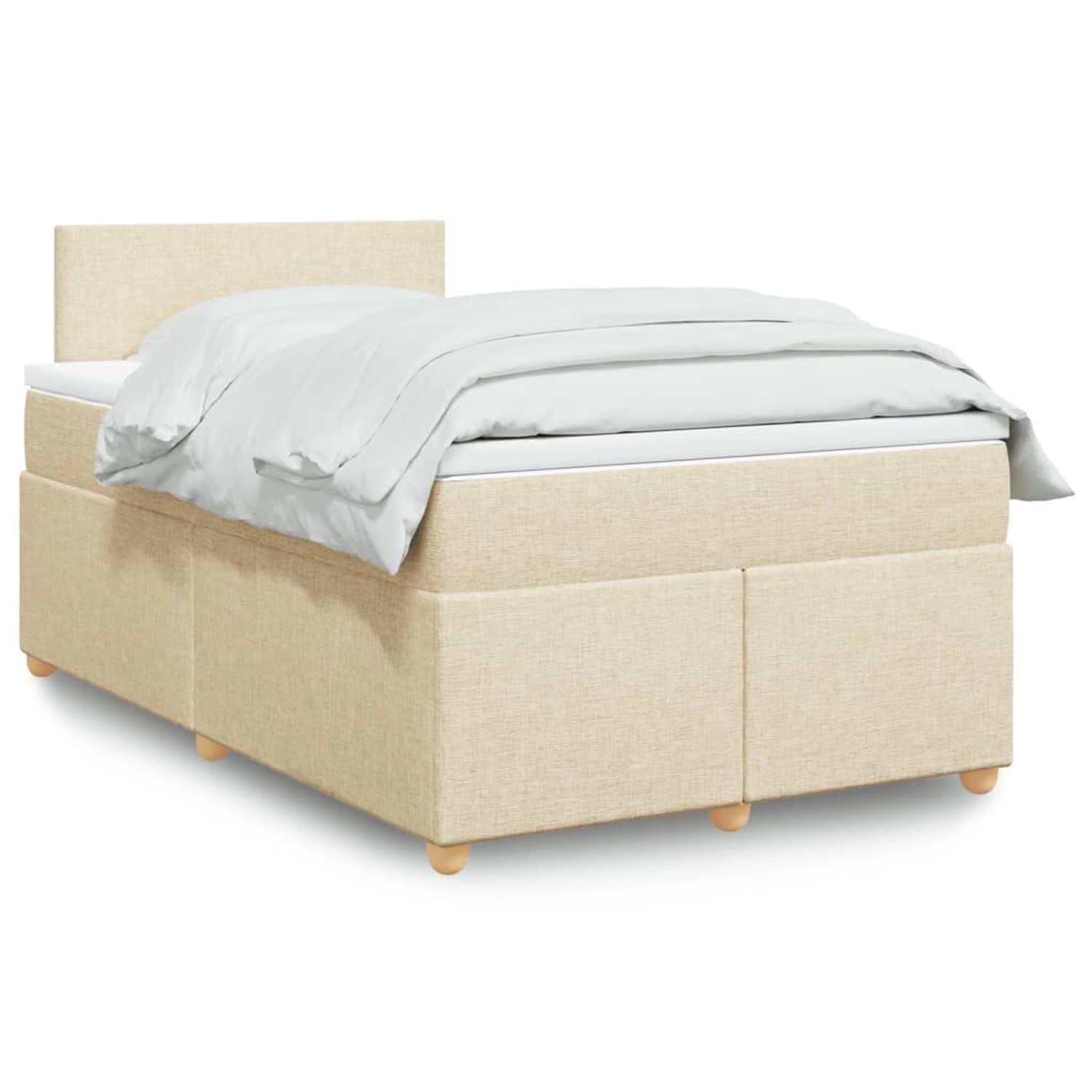 vidaXL Boxspringbett mit Matratze Creme 120x200 cm Stoff 3288945 günstig online kaufen