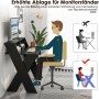 Schwarzer Costway Computertisch mit Schublade und Monitorerhöhung für ergonomisches Arbeiten.