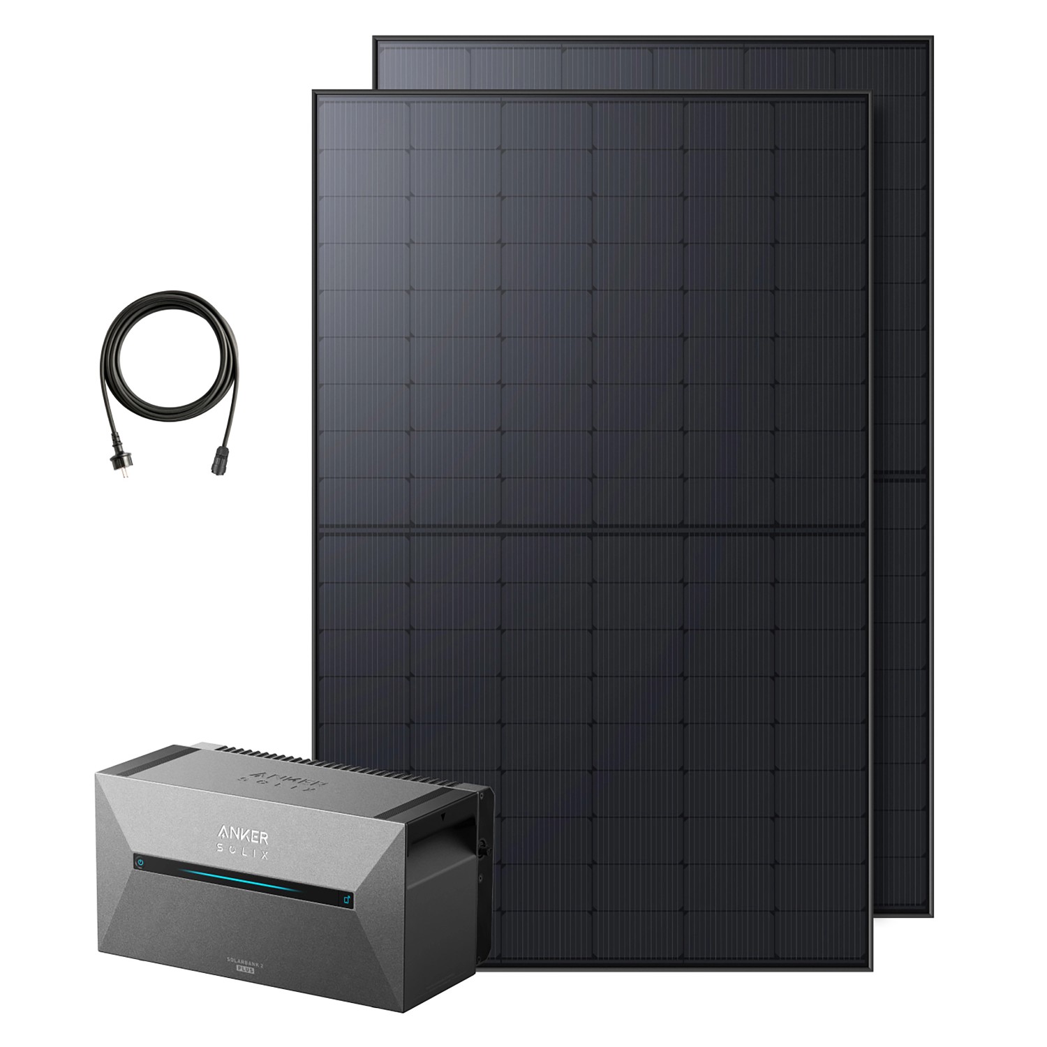 Anker Solix Balkonkraftwerk Speicher 880 W Solarbank 2 E1600 Plus 2 Solarpanels