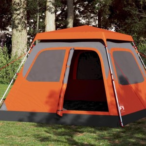 vidaXL Kuppel-Campingzelt 4 Personen Grau und Orange Quick Release 4004232