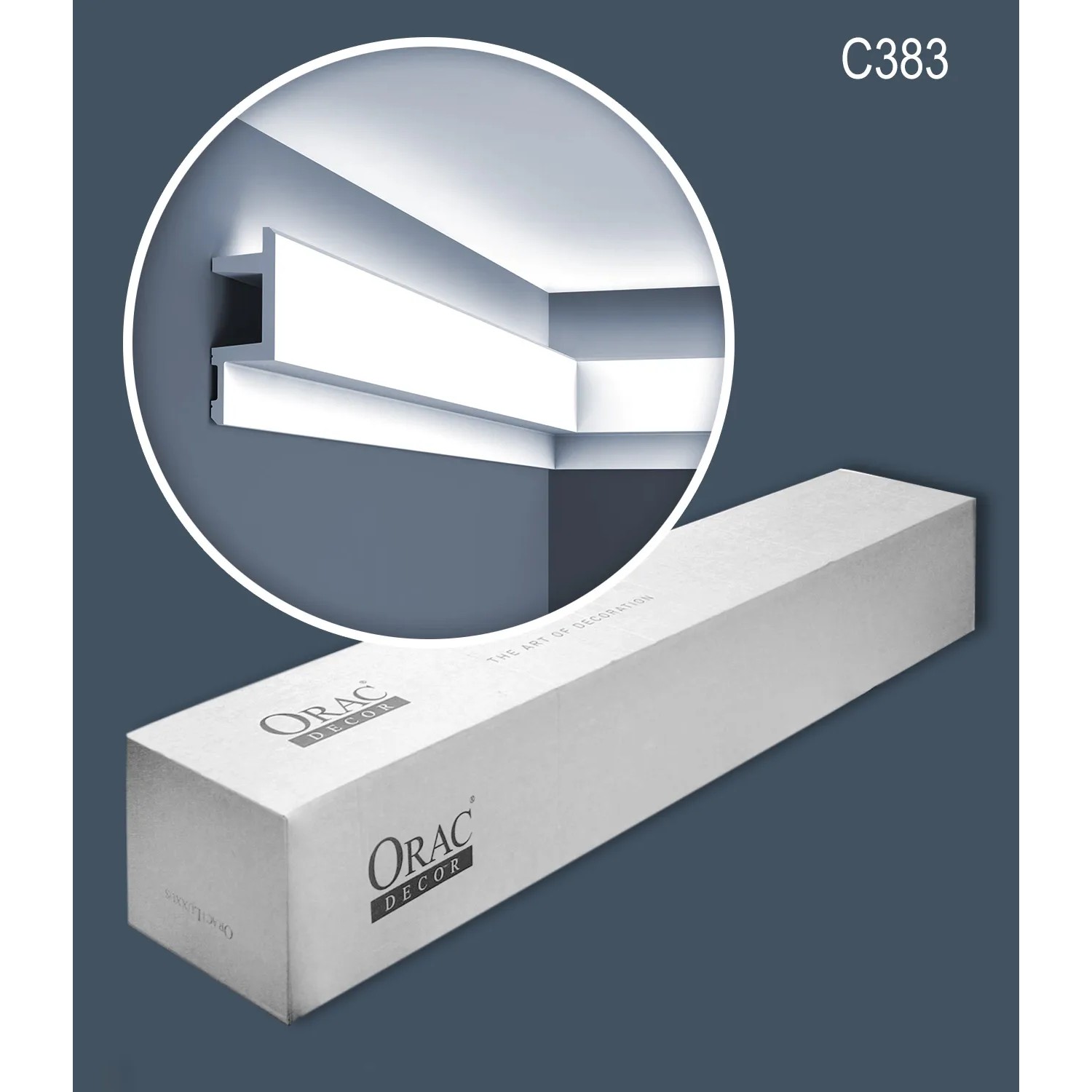 ORAC DECOR C383 Eckleisten Set, 12 Zierleisten (24 m), weiß, für indirekte Beleuchtung.