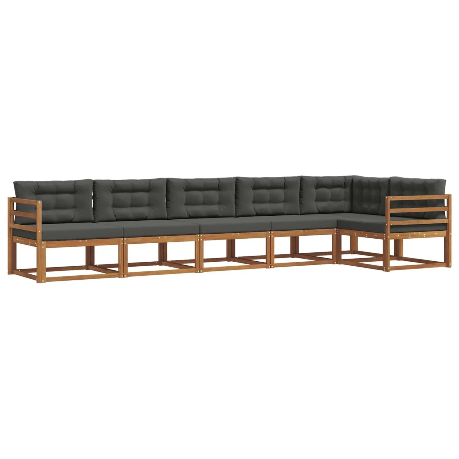 vidaXL Outdoor-Sofagarnitur mit Kissen 6-Tlg Natur und Anthrazit 3367635
