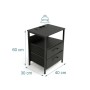 Relaxdays Beistelltisch MDF Eisen Vlies Schwarz LED USB-Anschluss Dimmbar 60 cm x 40 cm x 30 cm_3