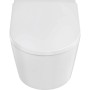 Weißes, spülrandloses Hansgrohe Wand-WC-Set mit SoftClose Funktion.