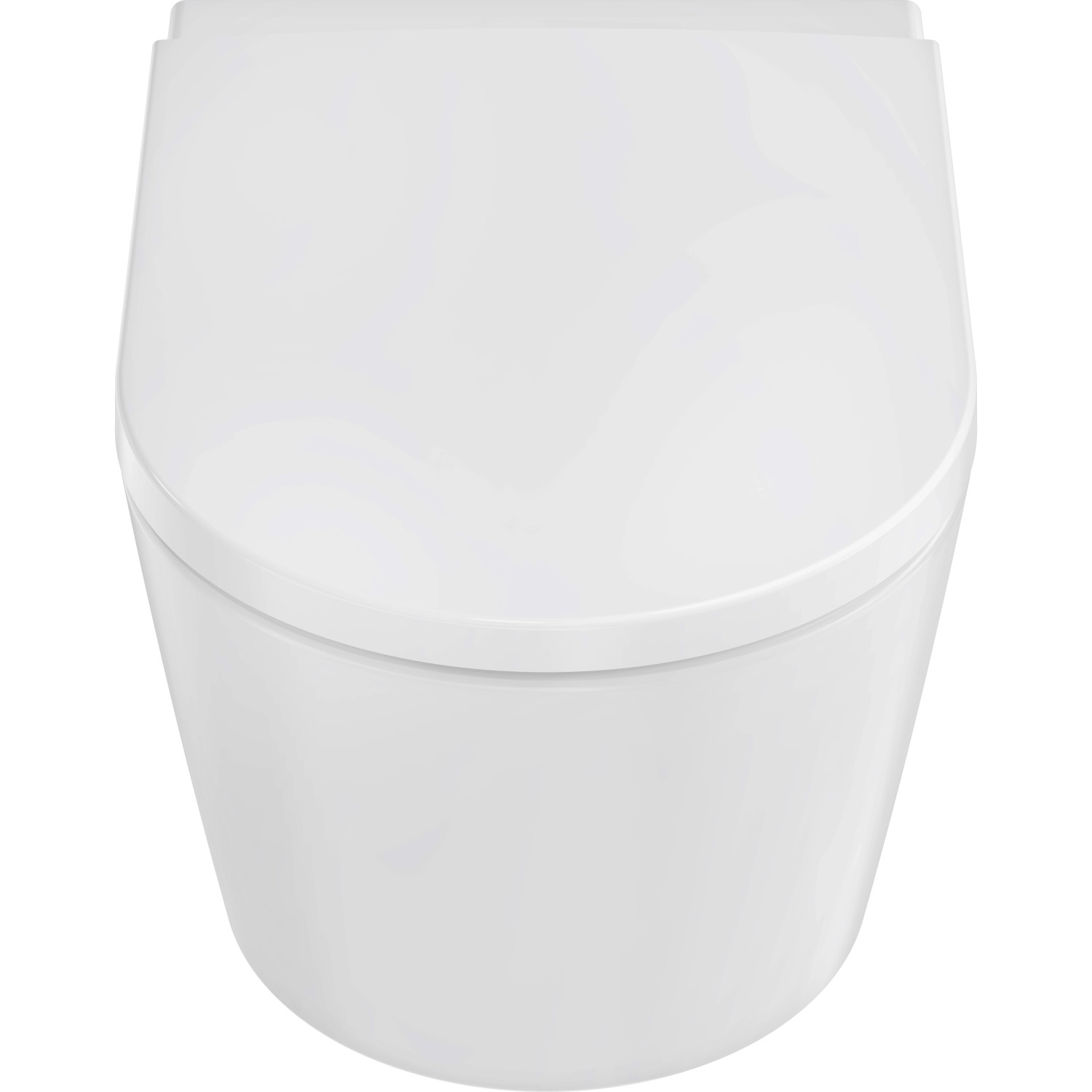 Weißes, spülrandloses Hansgrohe Wand-WC-Set mit SoftClose Funktion.