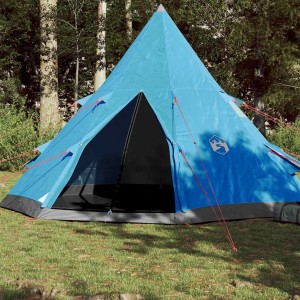 Blaues 4-Personen Tipi-Zelt von vidaXL für Camping & Outdoor-Abenteuer.