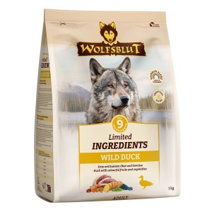 Wolfsblut Hunde-Trockenfutter Limited Ingredients Wild Duck, 1 kg Packung.