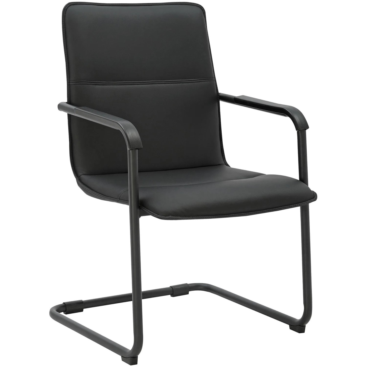 CLP Freischwinger Seattle Kunstleder Schwarz/Schwarz