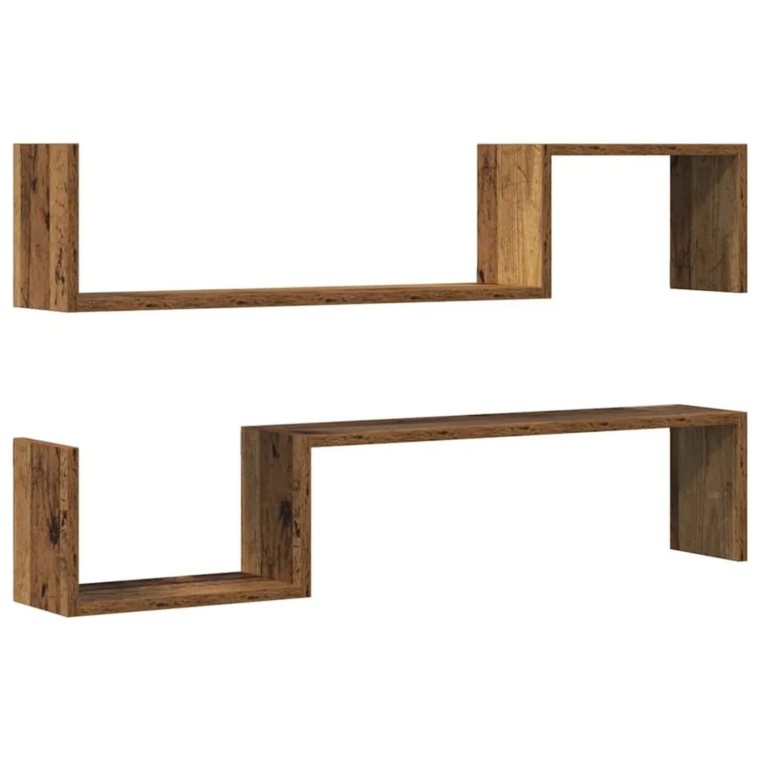 vidaXL Wandregale 2 Stk Altholz-Optik 100x15x20 cm Holzwerkstoff 856612