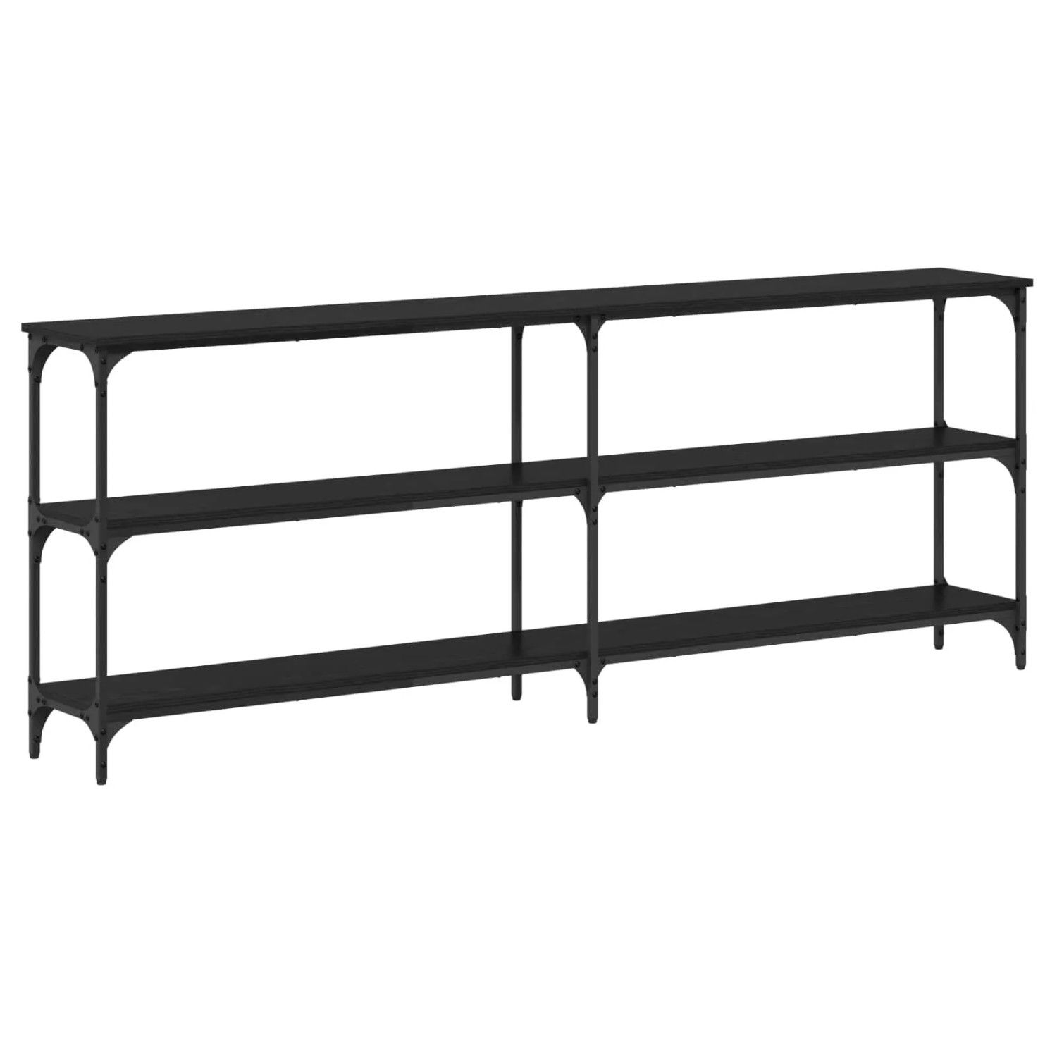 vidaXL Konsolentisch Schwarz Eichen-Optik 200 x 29 x 75 cm 871321