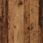 Altholz-Optik des Pflanzenständers aus Holzwerkstoff. Braune Holzmaserung, Gebrauchsspuren.