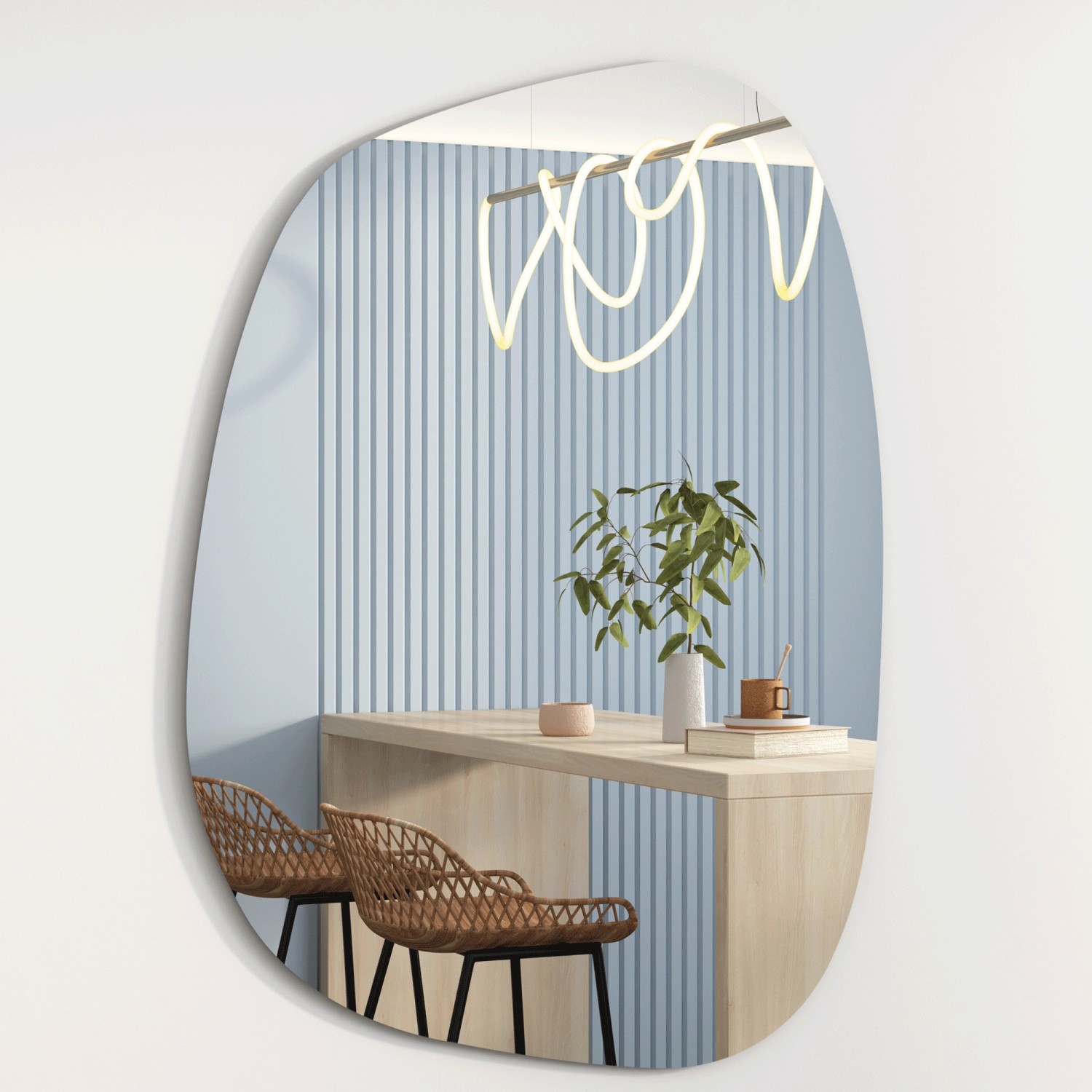 Albatros Designerspiegel Oval Asymmetrisch  Wandspiegel 75cm x 55cm günstig online kaufen