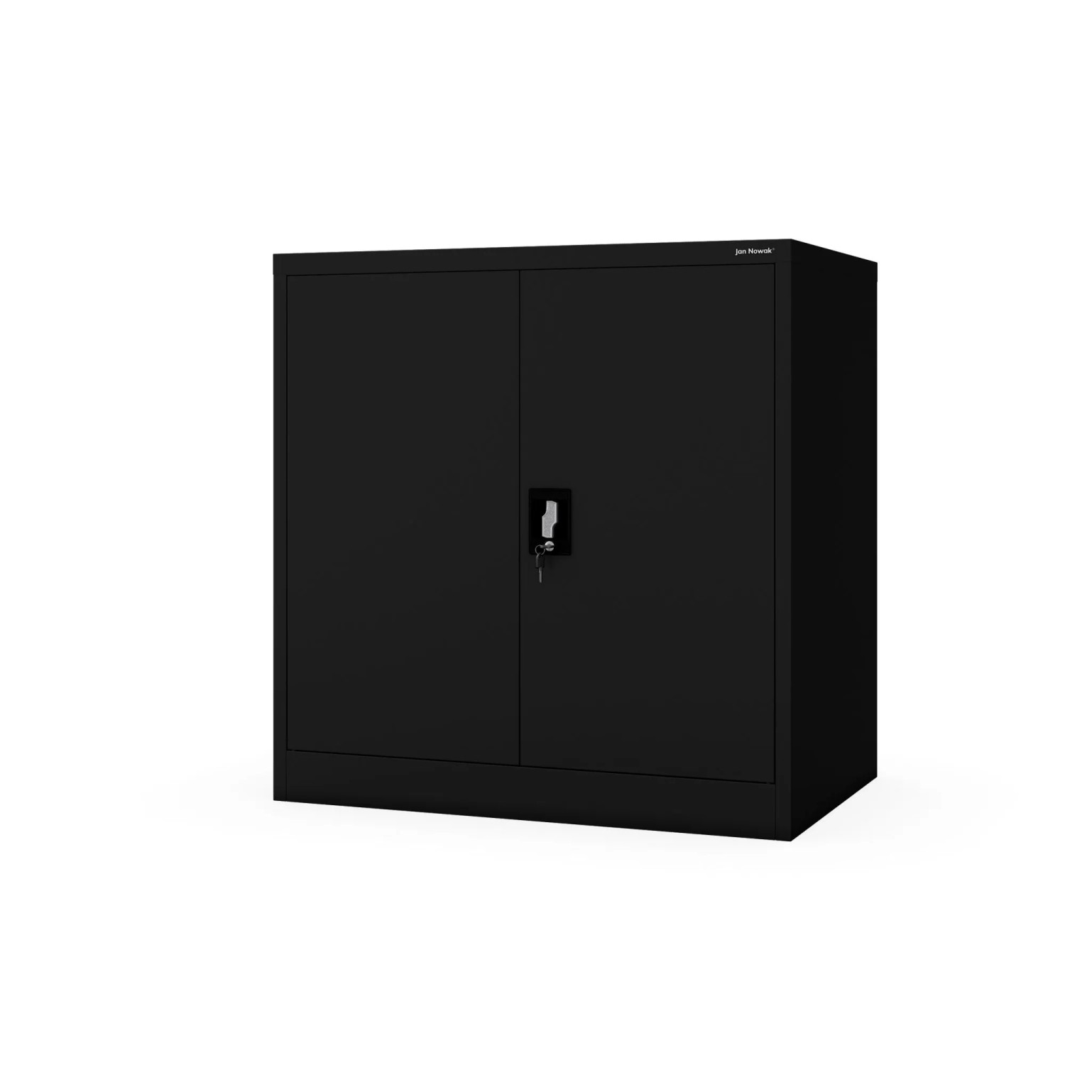 Jan Nowak Abschließbarer Metallschrank für Büro und Werkstatt BEATA D600 93 x 90 x 60 cm Schwarz