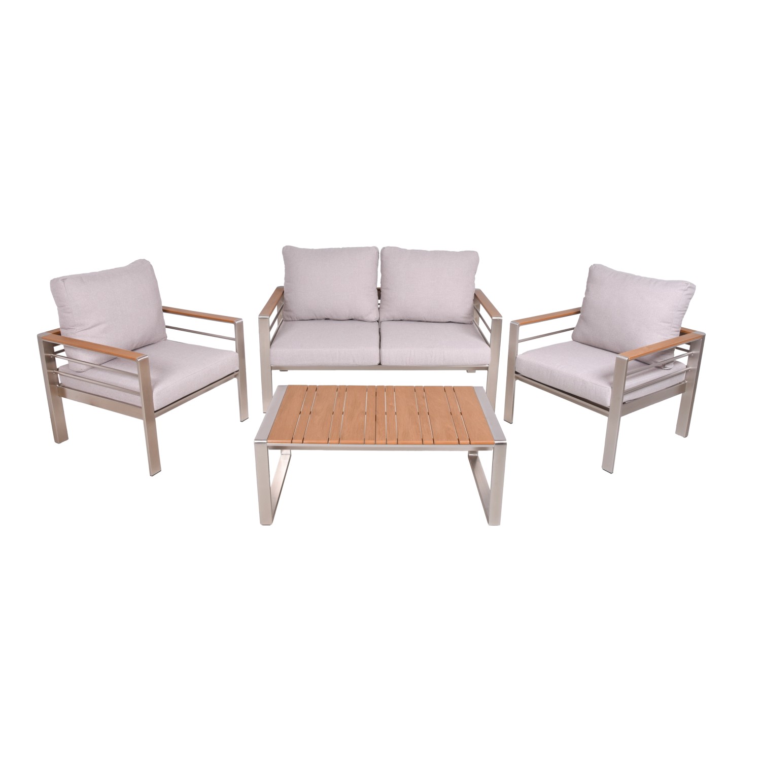 Garden Pleasure Lounge-Set Florence 4-teilig Braun-Beige günstig online kaufen