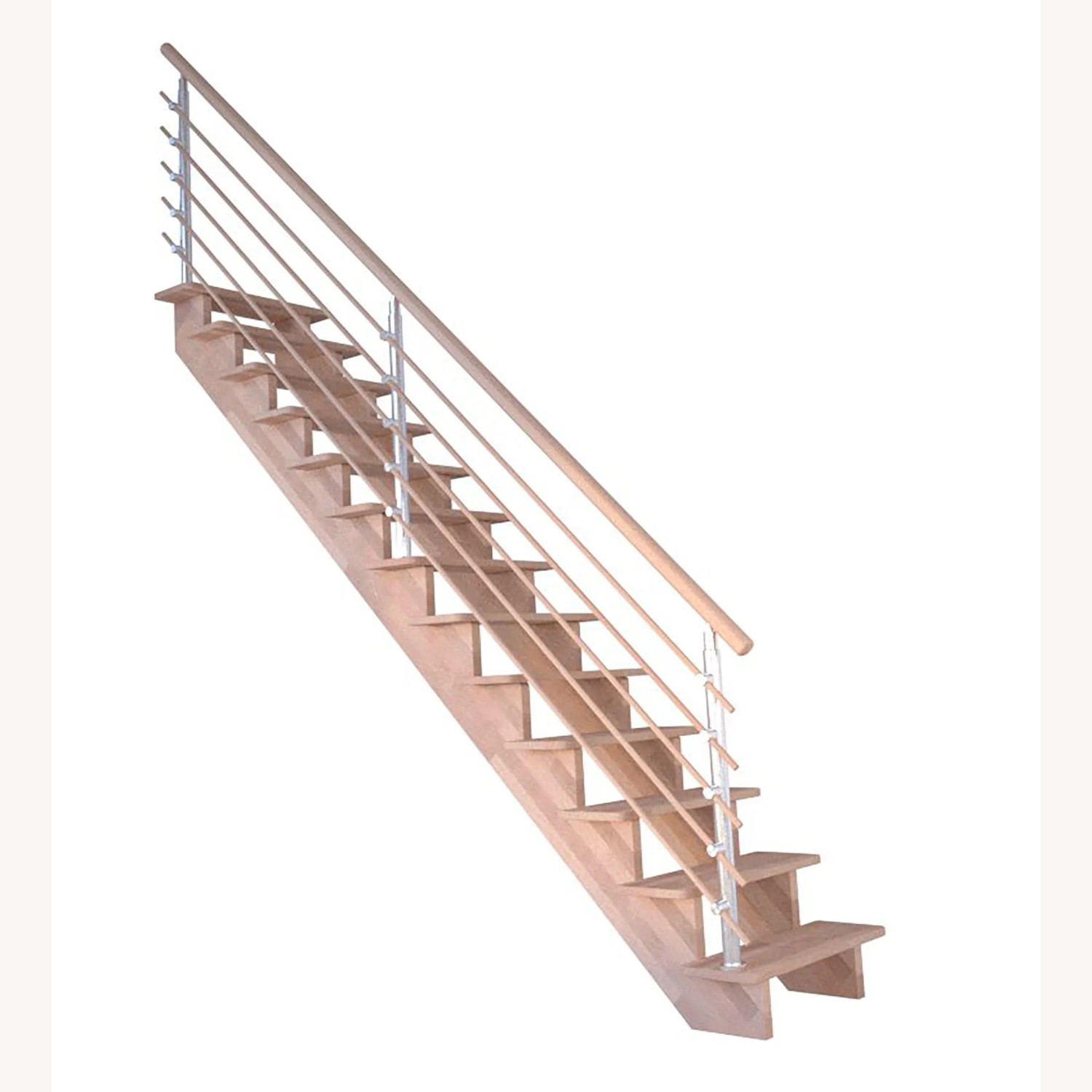 Treppe Lindos Buche Gerade 80 cm Design-Geländer-Holzstäbe FSC® günstig online kaufen