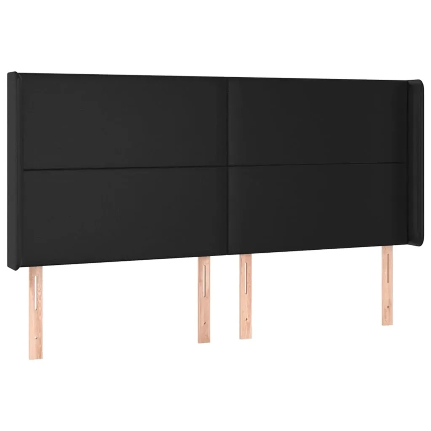vidaXL LED Kopfteil Schwarz 163x16x118/128 cm Kunstleder 3123864