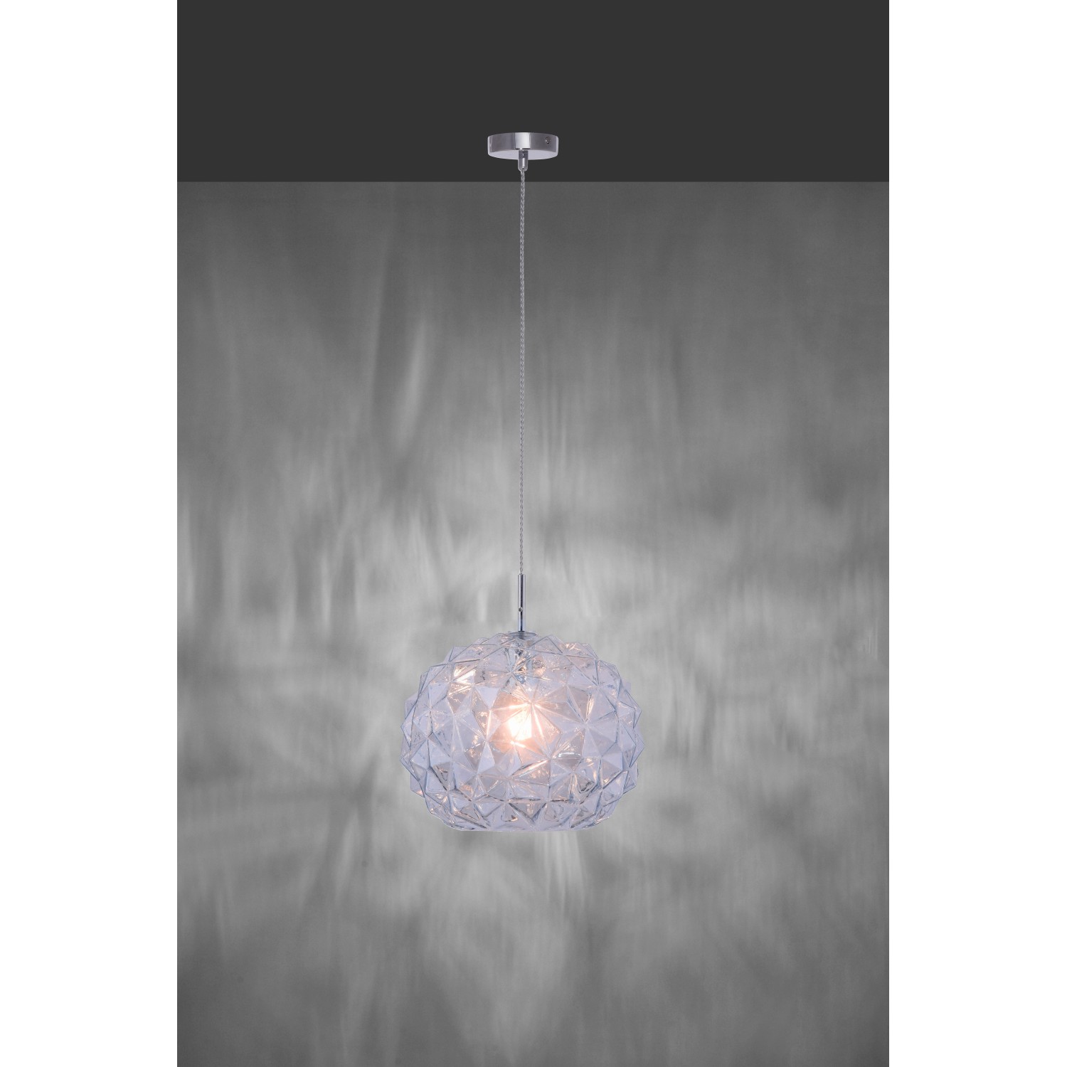 Blaue Paul Neuhaus Pendelleuchte Scarlett, 1-flammig, mit einzigartiger Glasstruktur.