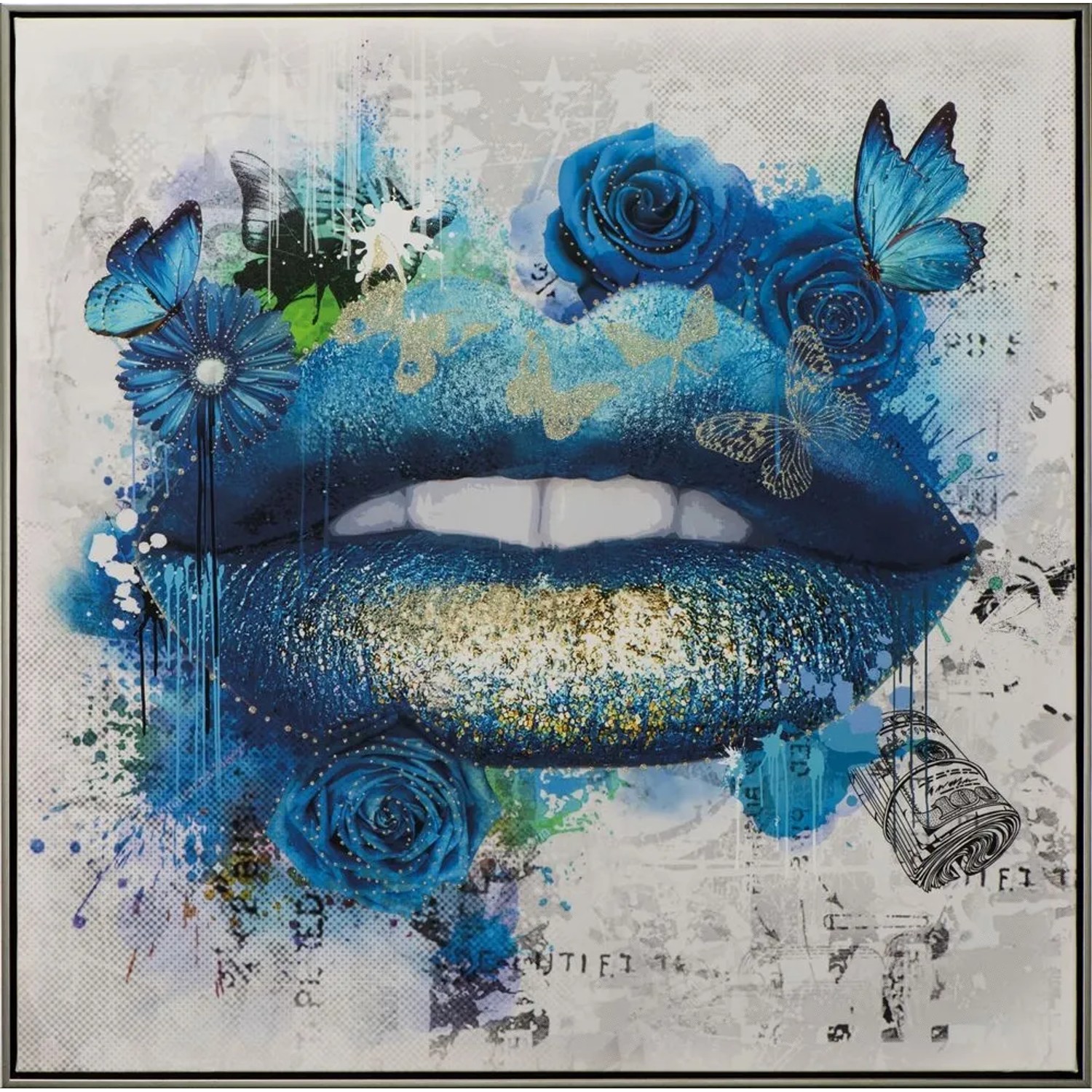 Art Universe Leinwandbild Blue Kiss 82 x 82 cm