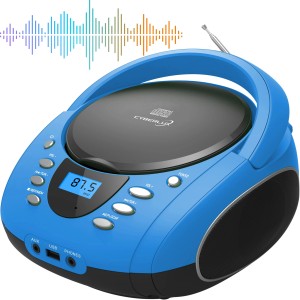 Blauer Cyberlux CD-Player CL-710, tragbar mit Radio, USB und MP3 Funktion.
