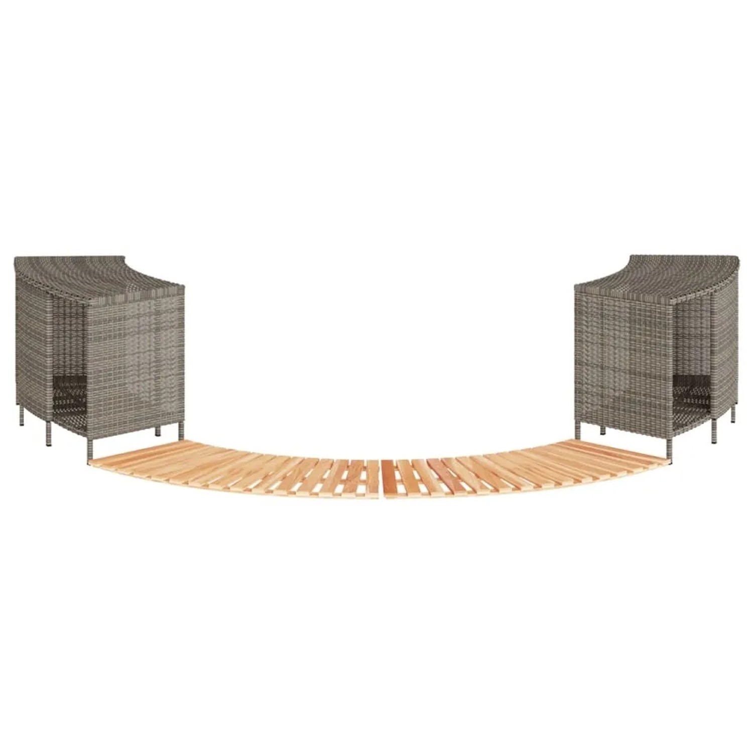 vidaXL Whirlpool-Umrandung Grau Poly Rattan und Massivholz Akazie 3270645