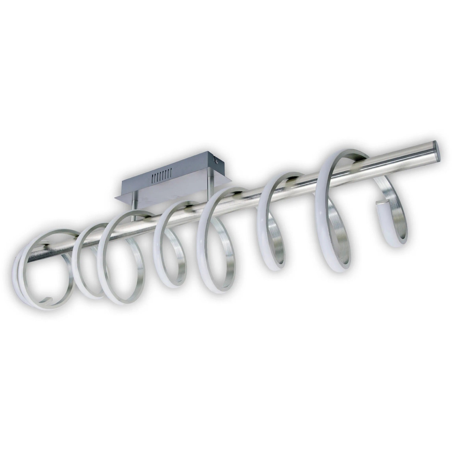 Moderne, dimmbare LED-Deckenleuchte Belleza von Näve, weiß, ca. 100 cm lang.