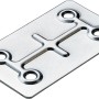 Hettich Verbindungsblech, 40x66mm, Stahl verzinkt, mit vier Löchern für Schrauben.