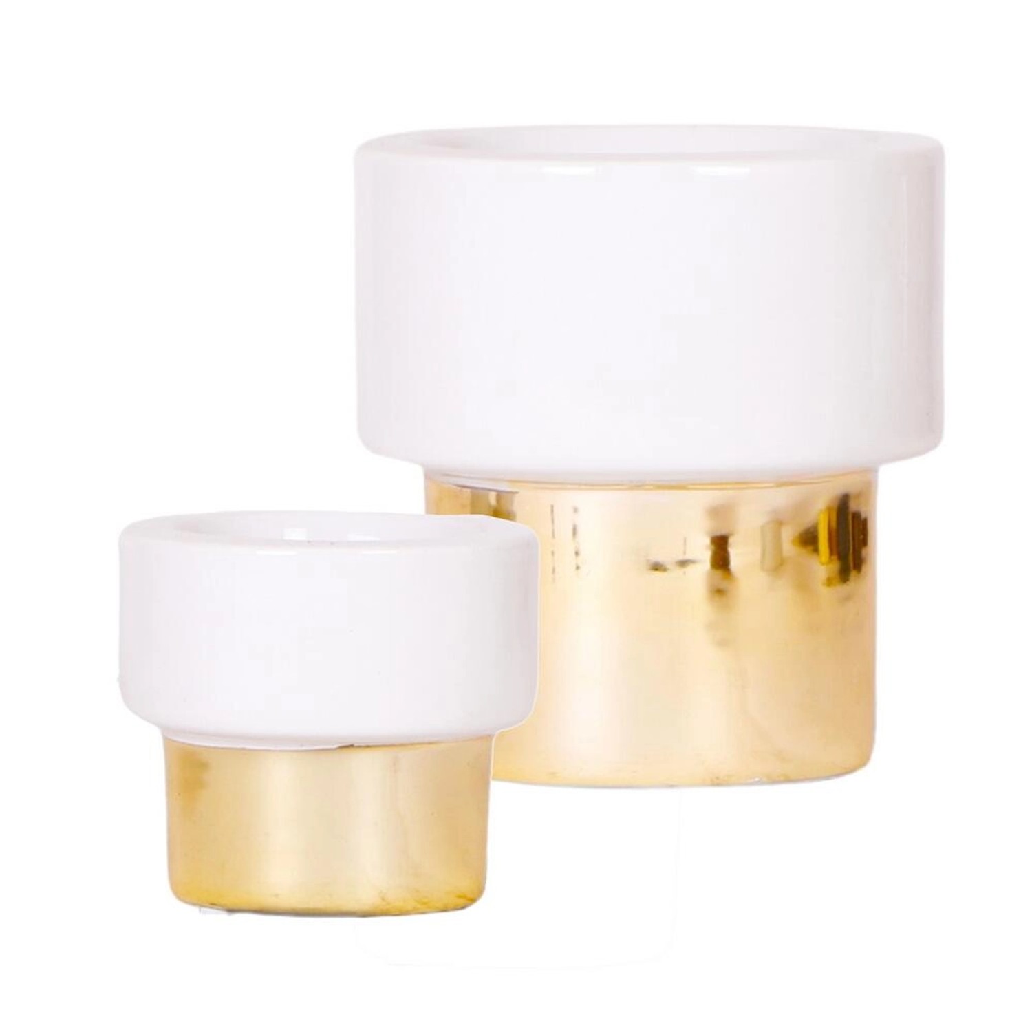 Exotenherz Übertopf Lush Gold Luxus in Weiß und Gold Passend für 9cm Töpfe