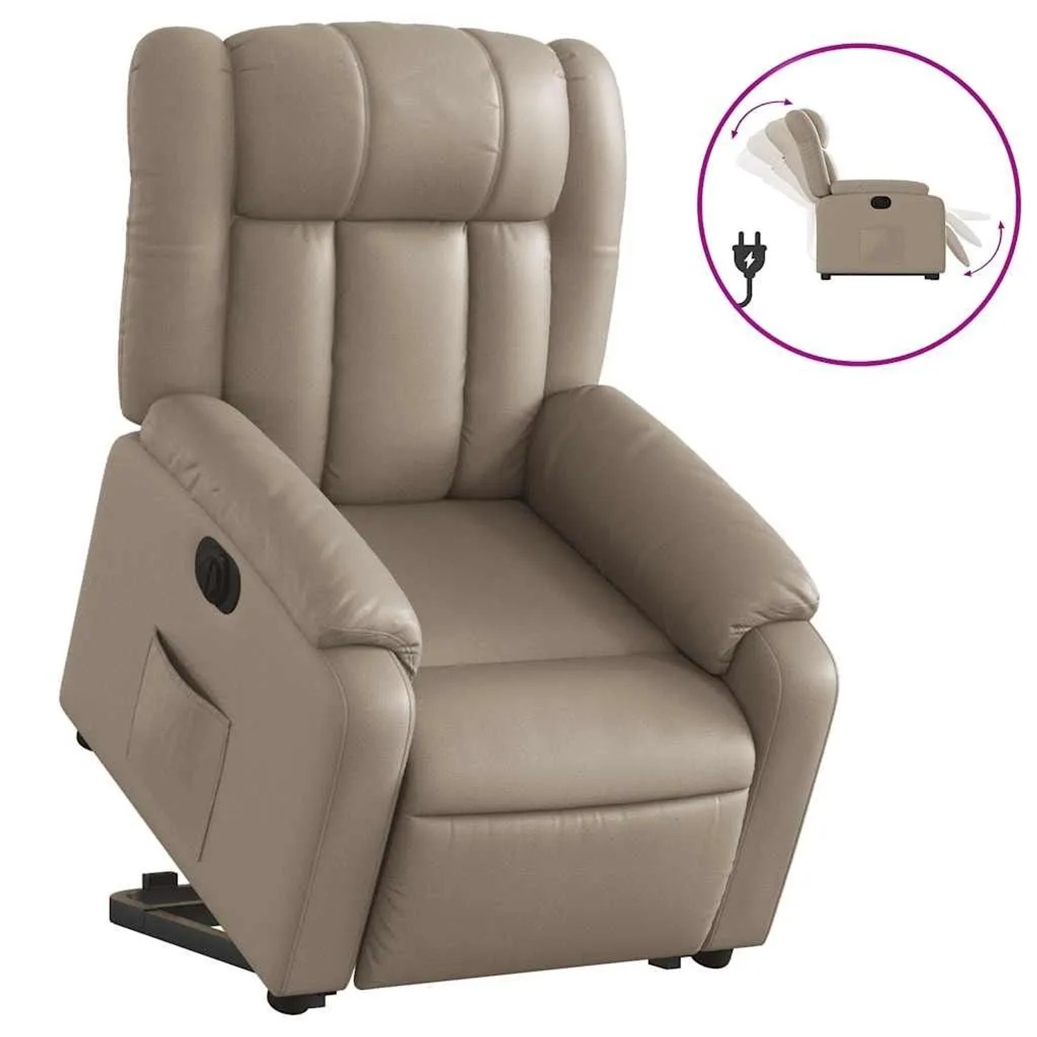 vidaXL Relaxsessel mit Aufstehhilfe Elektrisch Cappuccino Kunstleder 3205284_3