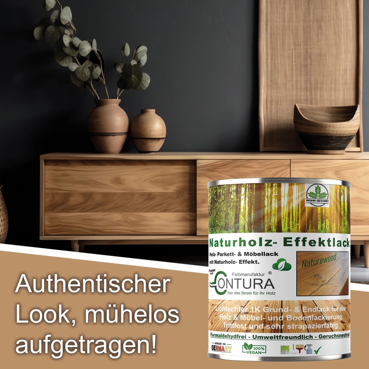 Contura Parkettlack Möbellack Holzlack Naturholzeffekt Lack Matt Naturholz Effektlack 750ml_4