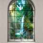 Komar Vliesfototapete Rainforest: Fensterblick auf Wasserfall im Dschungel, 200x250 cm.