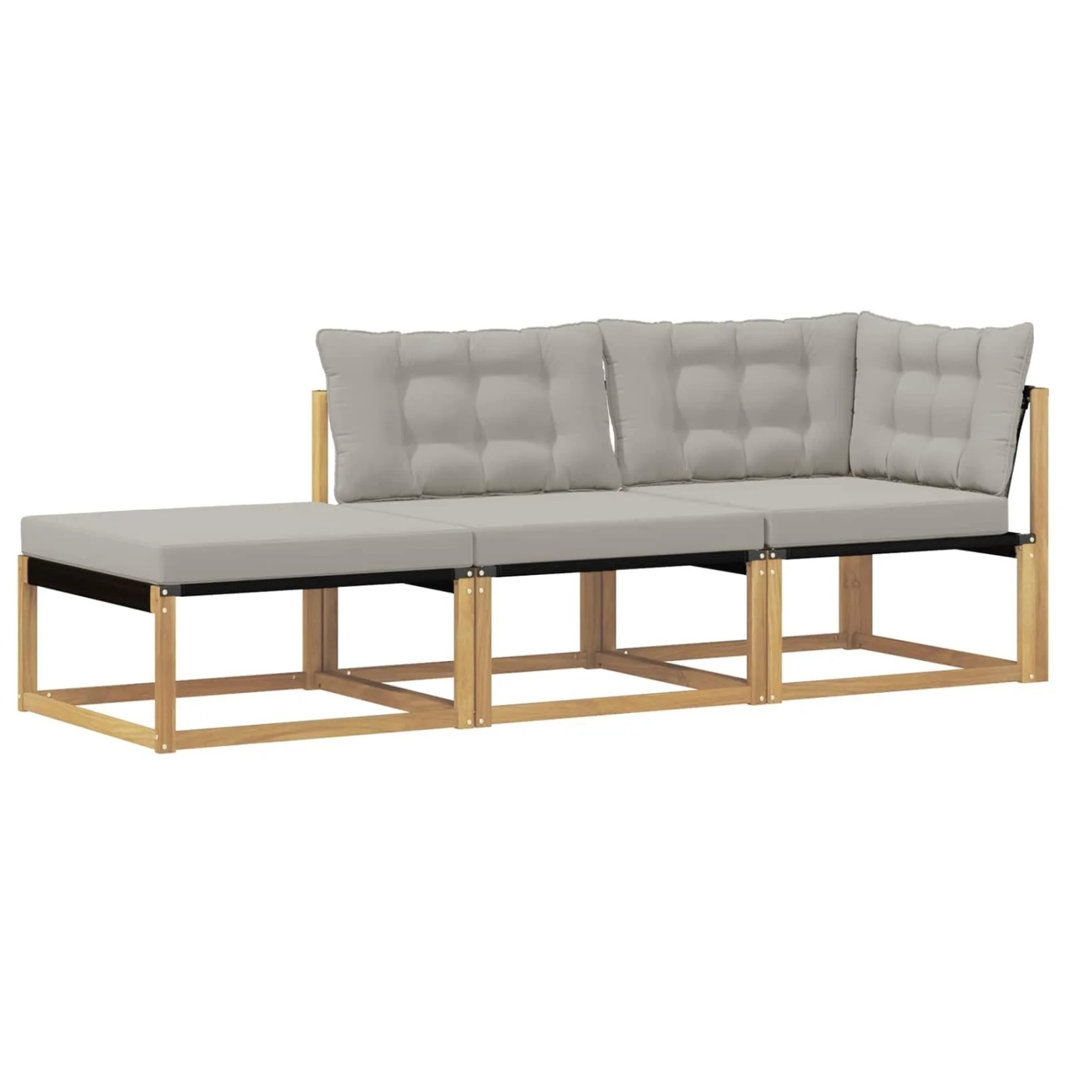 vidaXL Outdoor-Sofagarnitur Weiß und Hellgrau 241,5 x 83 x 73 cm 901658