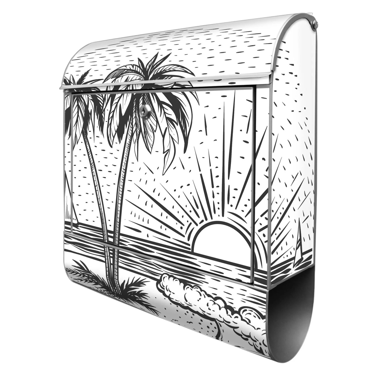 Banjado Design Briefkasten Silber Pulverbeschichtet 39x47x14cm 2 Schlüssel günstig online kaufen