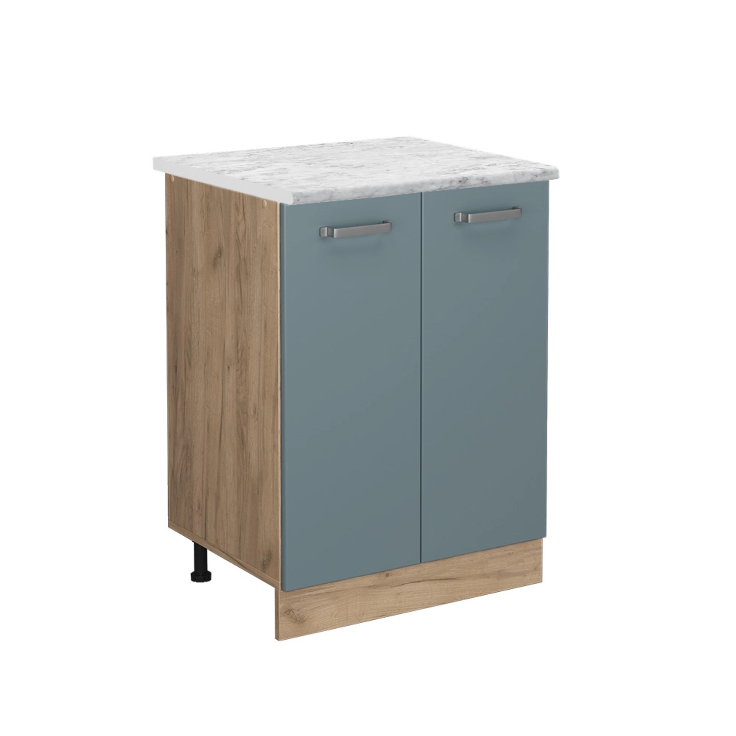 Vicco Küchenunterschrank R-Line Blau-Grau/Goldkraft Eiche 60 cm AP Marmor günstig online kaufen