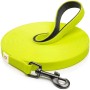 Gelbe Rudelkönig Schleppleine, 10 m, PVC-beschichtet, mit Karabiner und Handschlaufe.