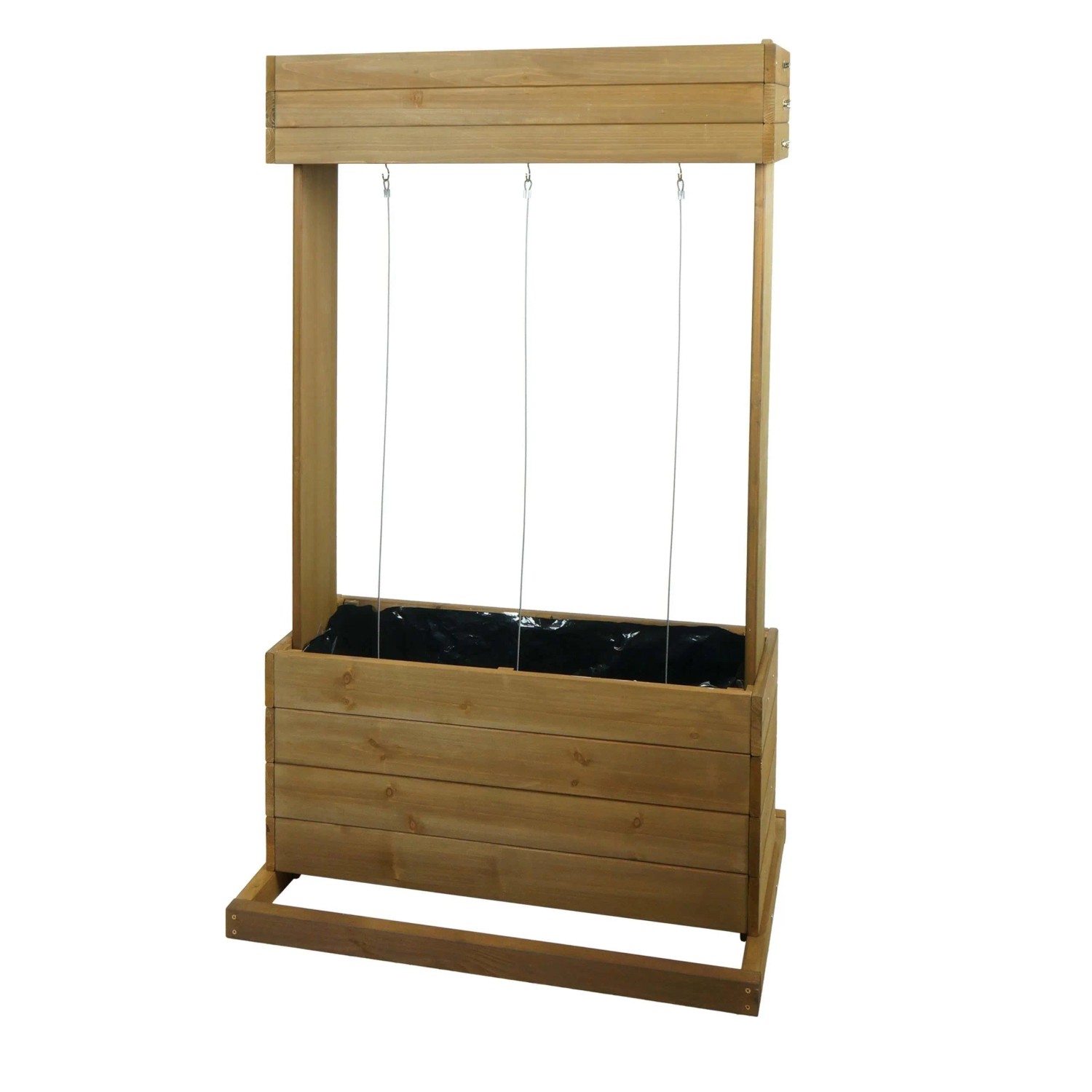 PROREGAL Hochbeet HxBxT 145x85x50cm Pflanzkasten Rankhilfe Pflanzkübel Blumenkasten Braun Outdoor Tanne Holz
