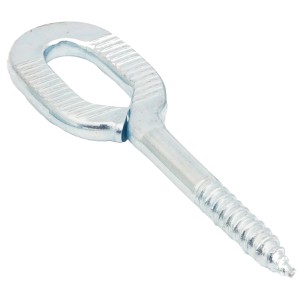 Feuerverzinkte Eleo Langlochschraube 0,8x5 cm für Steinpfosten im Zaunbau.