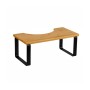 Relaxdays Toilettenhocker aus hellem Bambus mit schwarzem Eisengestell. Ergonomischer Badhelfer für eine natürliche Hocksitzhaltung.