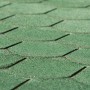 Grüne Weka Dachschindeln Biberschwanz (3 m²) für Gartenhaus-Zubehör. Robuste Bitumen-Dachbedeckung in Biberschwanzoptik.