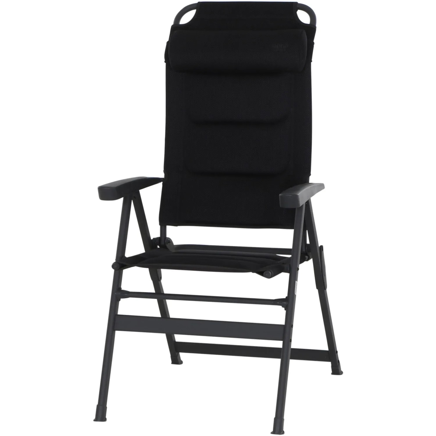 Anthrazitfarbener Siena Garden Campingsessel Premium, 6-fach verstellbar, mit AirMesh-Bezug.