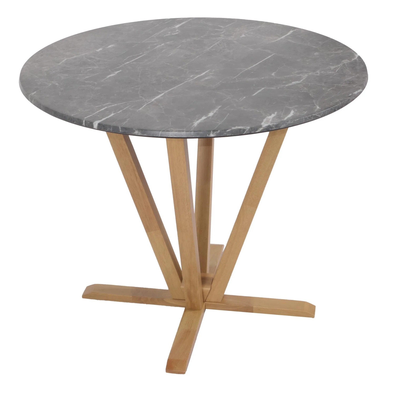 Mcw Bistrotisch M56 Helles Gestell Massiv-Holz Marmor/Stein-Optik