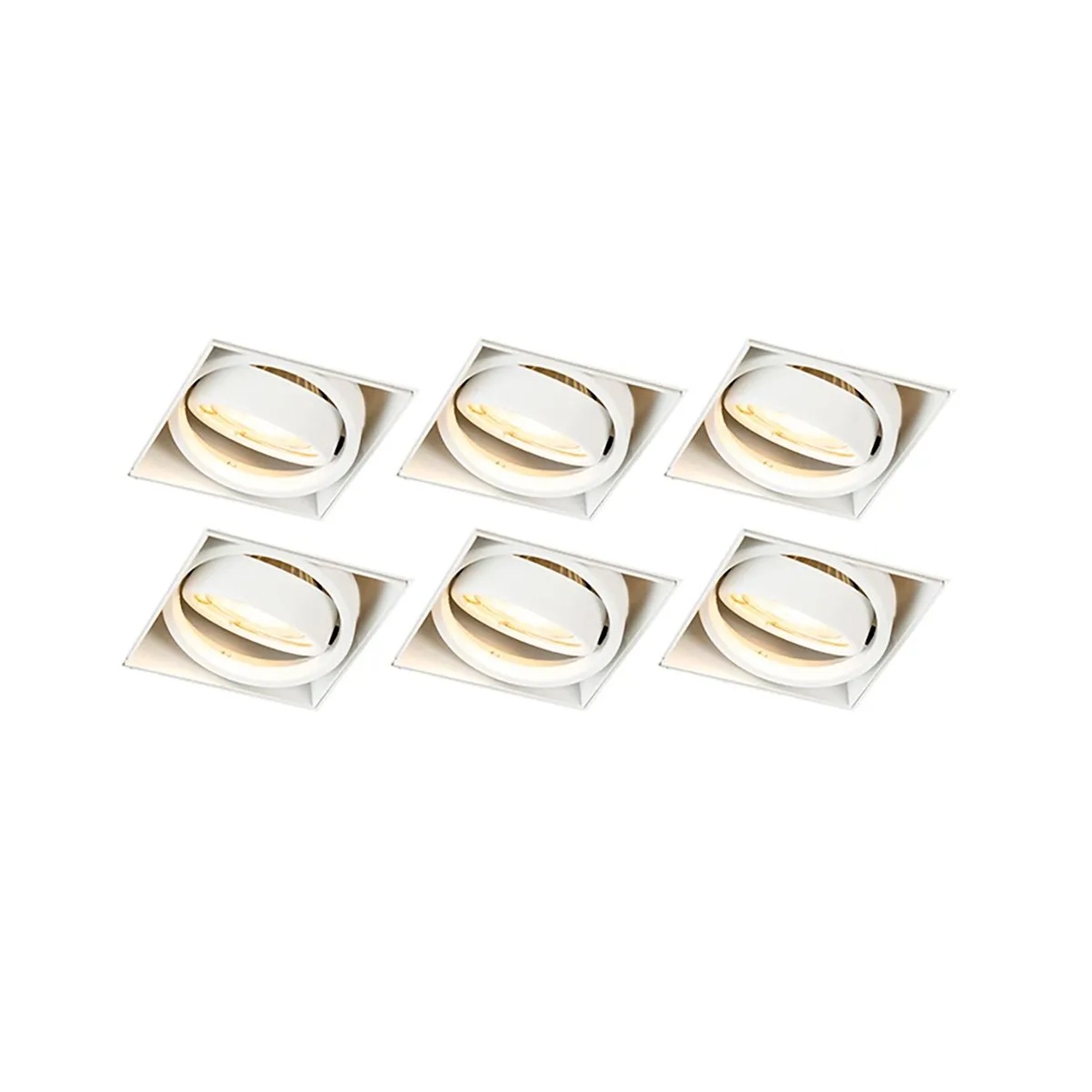 QAZQA 6er Set Einbaustrahler Weiß GU10 Schwenkbar Randlos Oneon