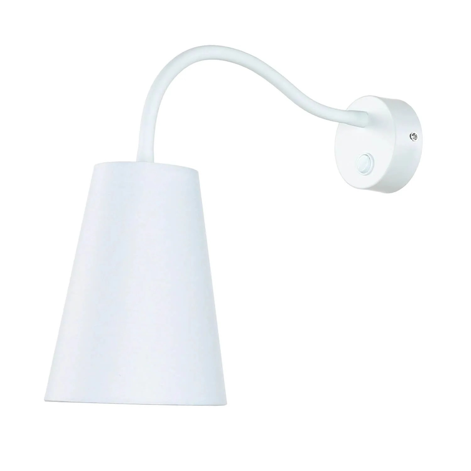 EASYLIGHT Wandleuchte Mit Schalter Flexarm 40 cm Hoch Weiß E27 Metall