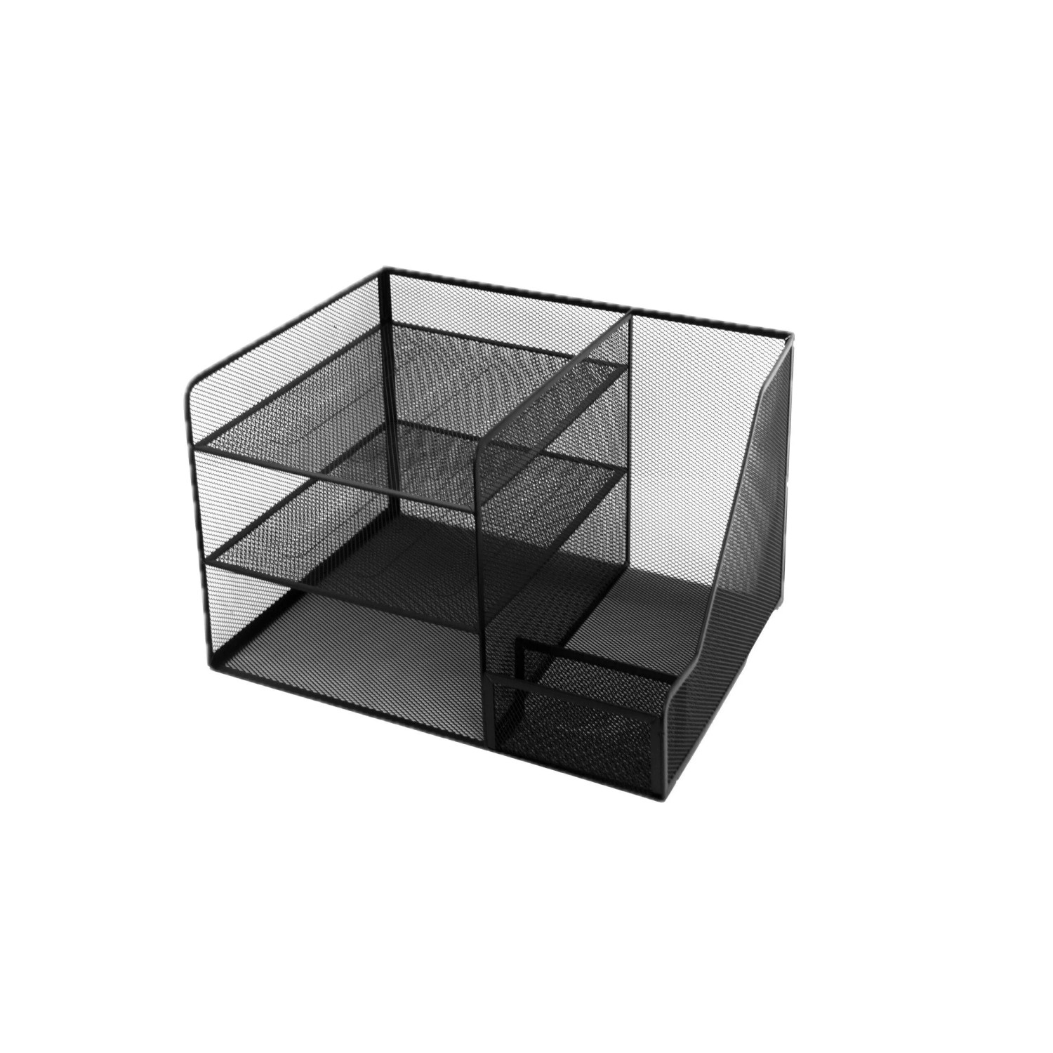 Relaxdays Schreibtisch Organizer Stahl Schwarz 5 Ablagen 23,5 cm x 37 cm x 30,5 cm