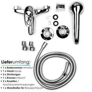 Zilan ZLN-7710 Bad-Armatur Badewannenarmatur mit Handbrause