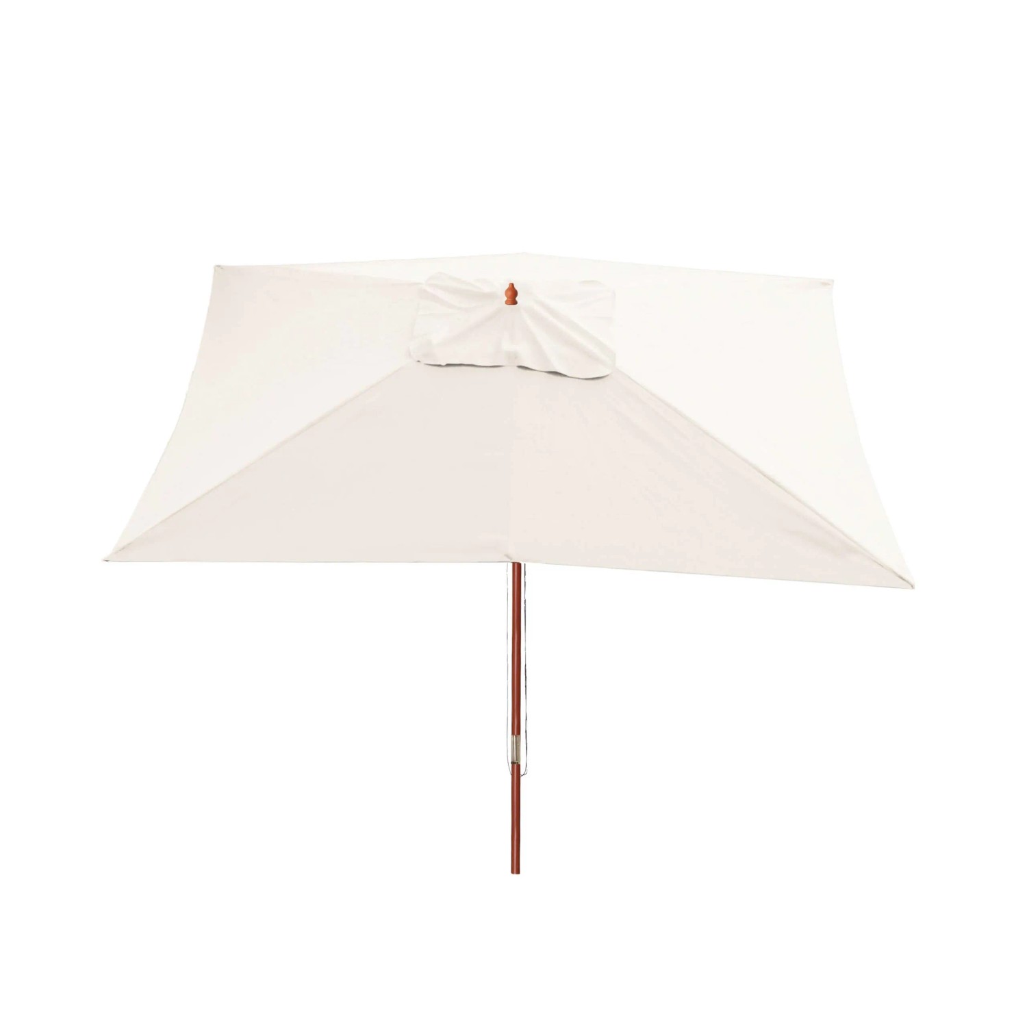 Creme-farbener MCW Sonnenschirm Lissabon 3x4m mit Holzständer.
