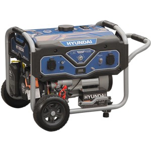 Hyundai Stromerzeuger BG55052 mit 3 kW, blau, mit Rädern und Stahlrahmen.